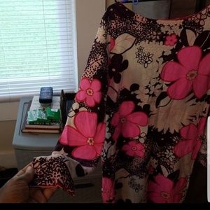 Pink brown and white fall dress